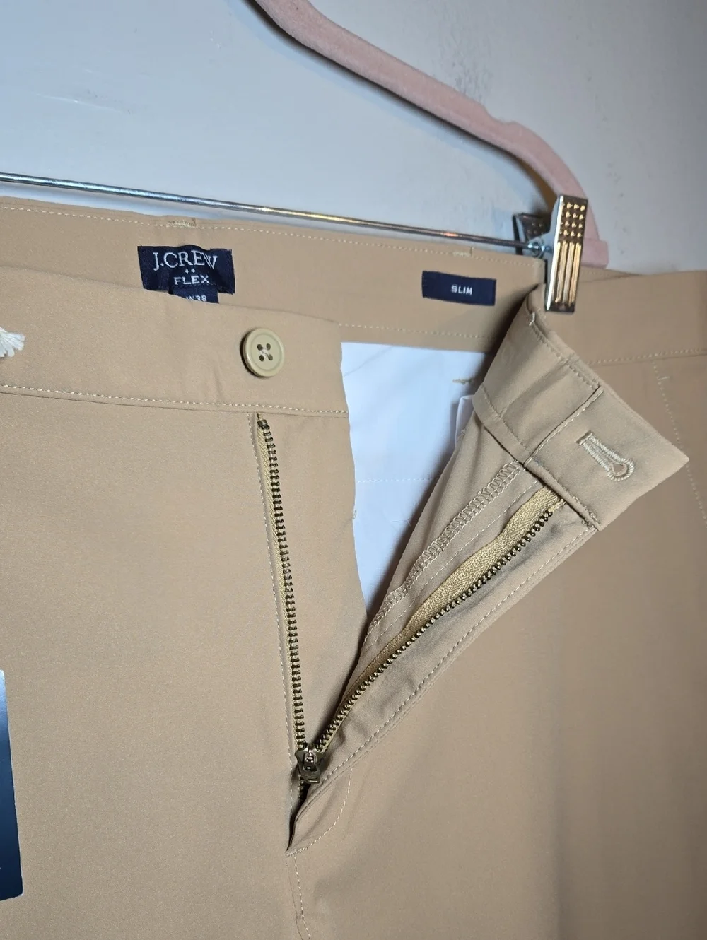 J. Crew Tech Flex Slim Chino Pants 38x32 Khaki Stretch NWT